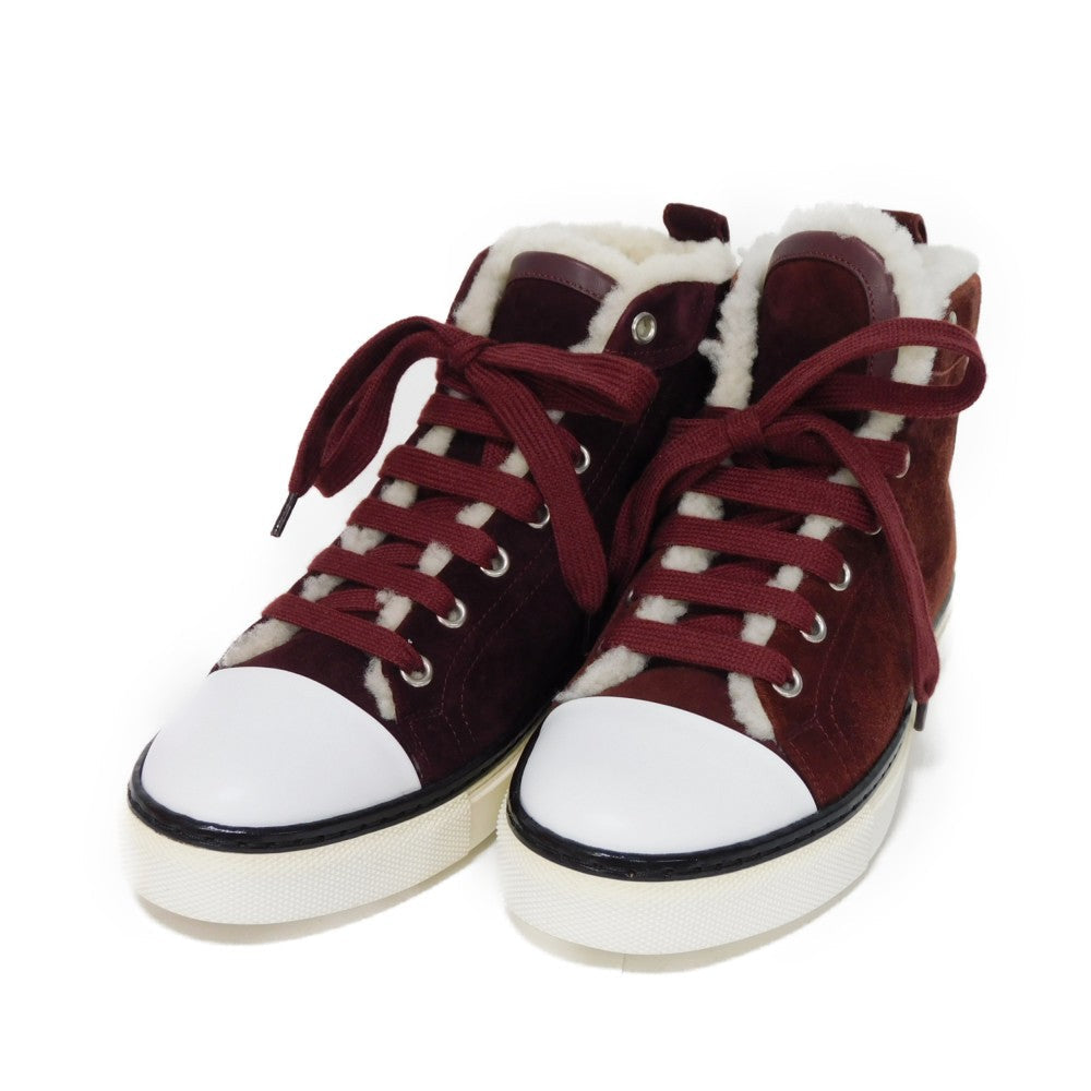 HERMES sneakers suede Bordeaux Bookplate Jimmy 35
