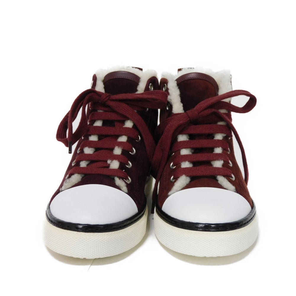 HERMES sneakers suede Bordeaux Bookplate Jimmy 35