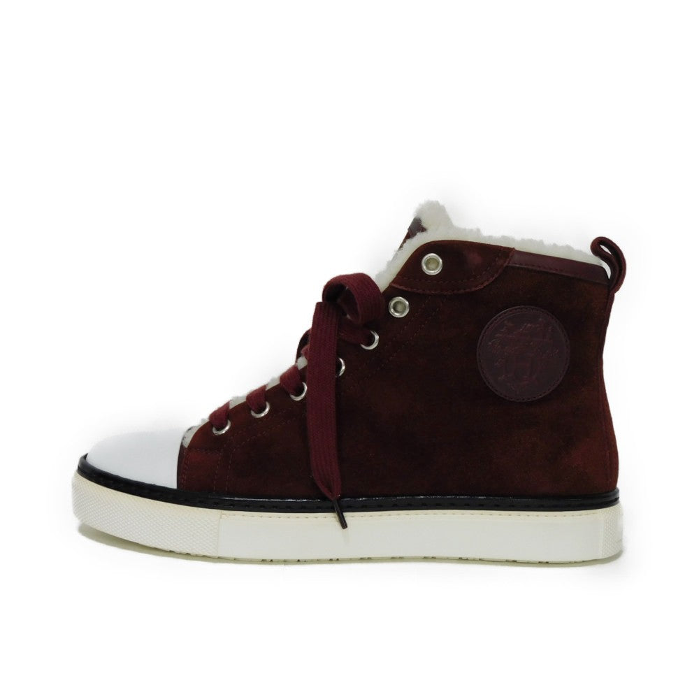 HERMES sneakers suede Bordeaux Bookplate Jimmy 35