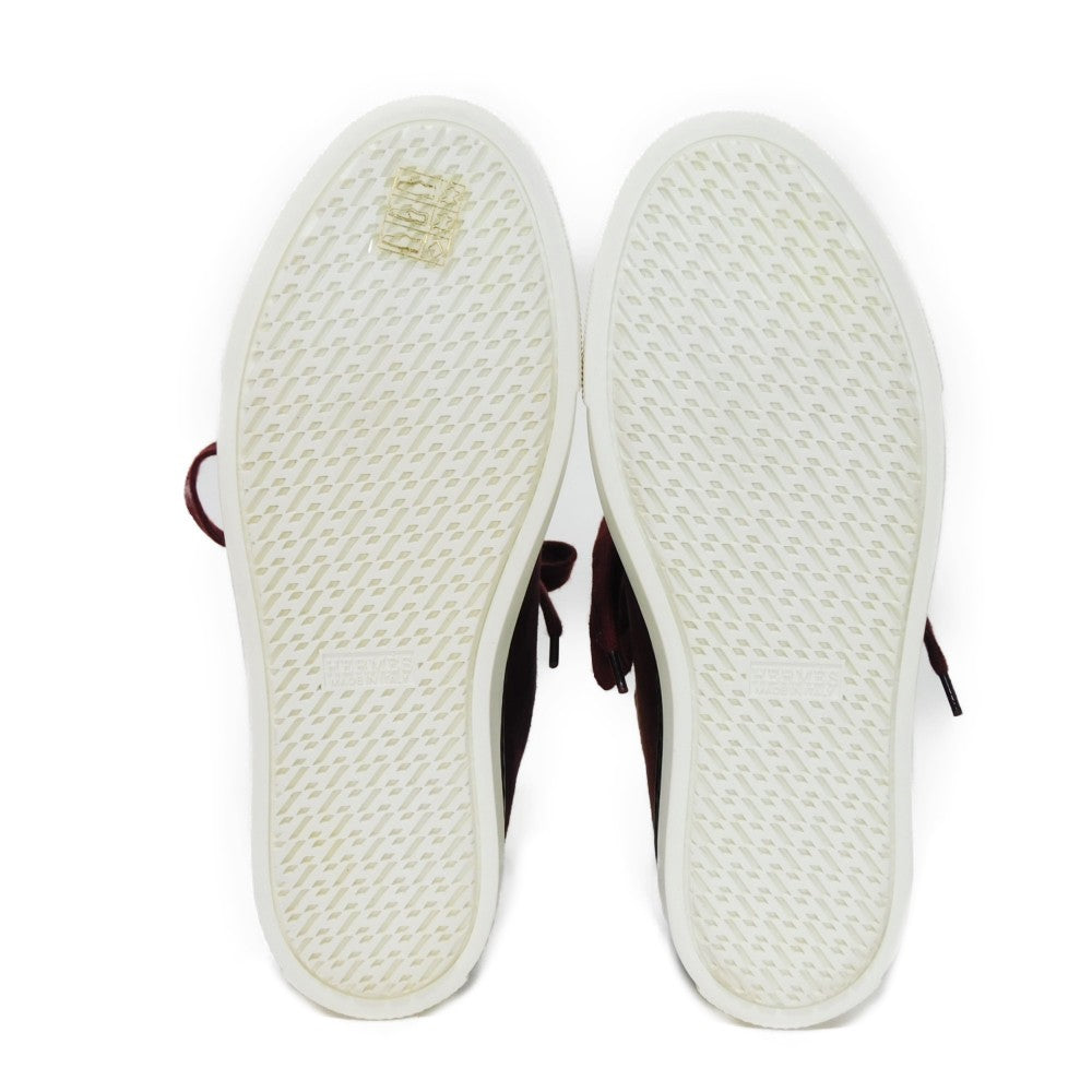 HERMES sneakers suede Bordeaux Bookplate Jimmy 35