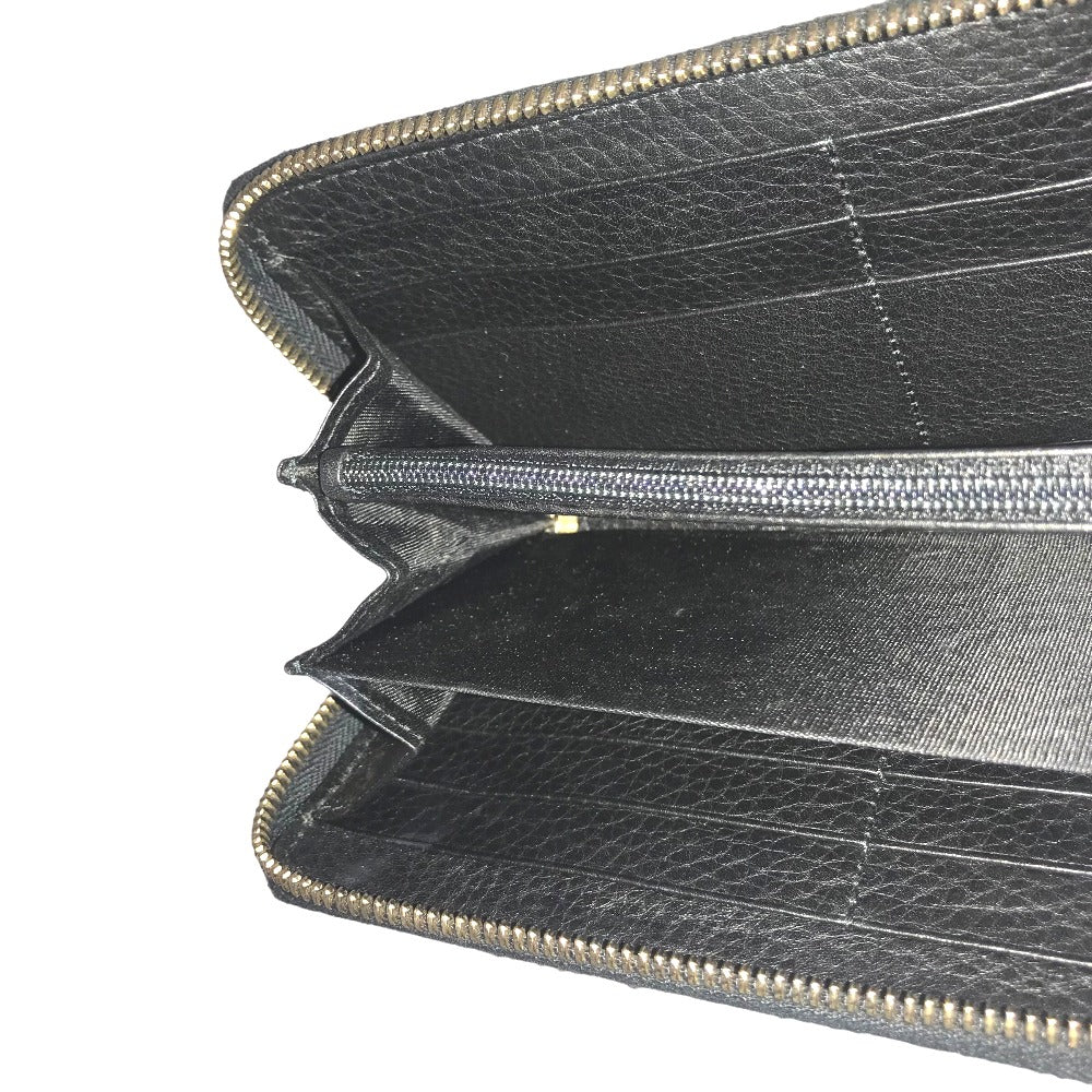 GUCCI Long Wallet Purse 308004 0359 leather black Round zip Soho Women Used