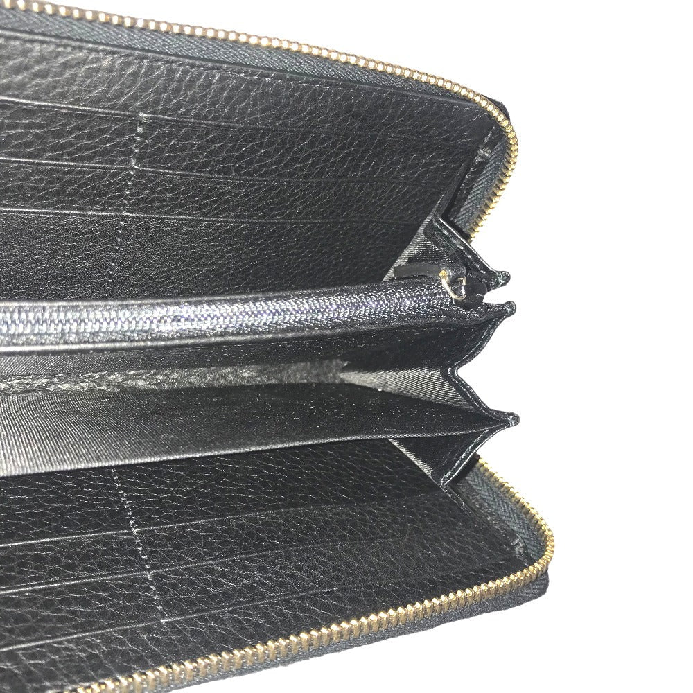 GUCCI Long Wallet Purse 308004 0359 leather black Round zip Soho Women Used