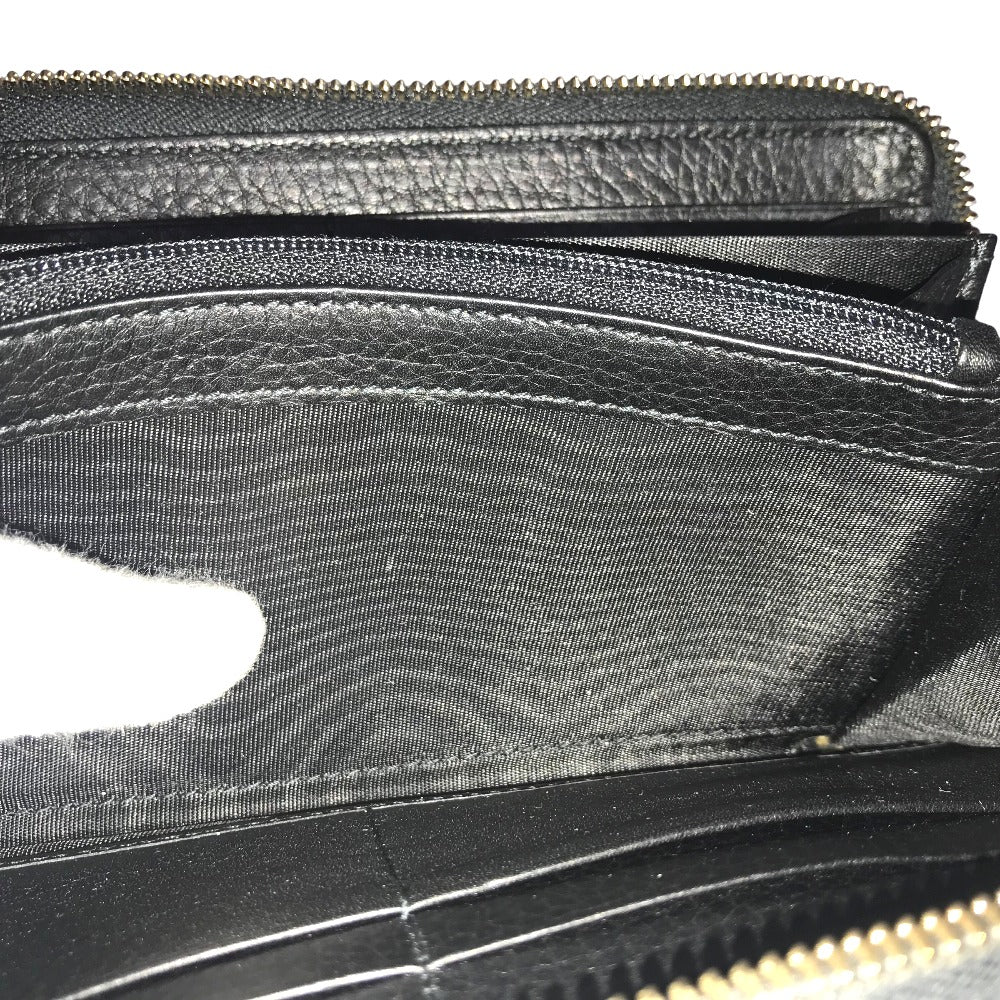GUCCI Long Wallet Purse 308004 0359 leather black Round zip Soho Women Used