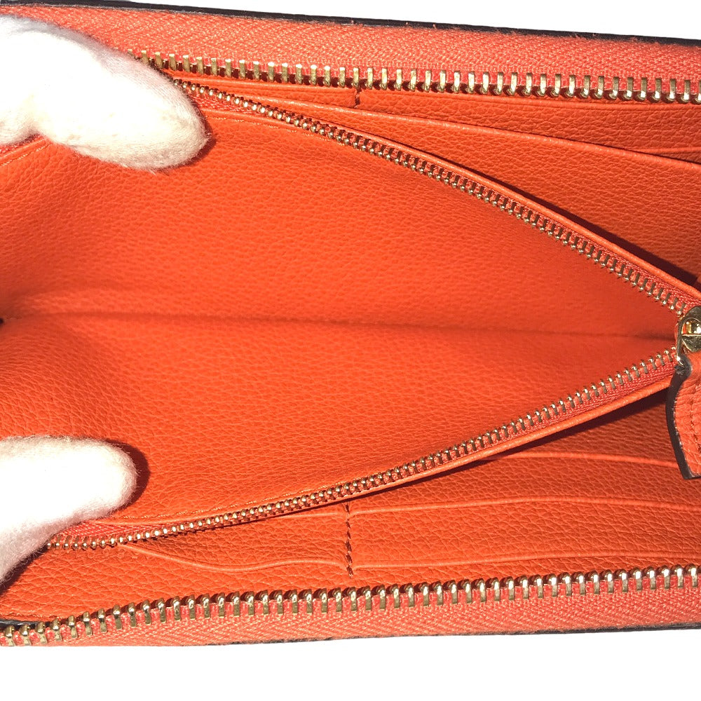 GUCCI Long Wallet Purse 658691 525040 leather Orange Round zip Embossed logo