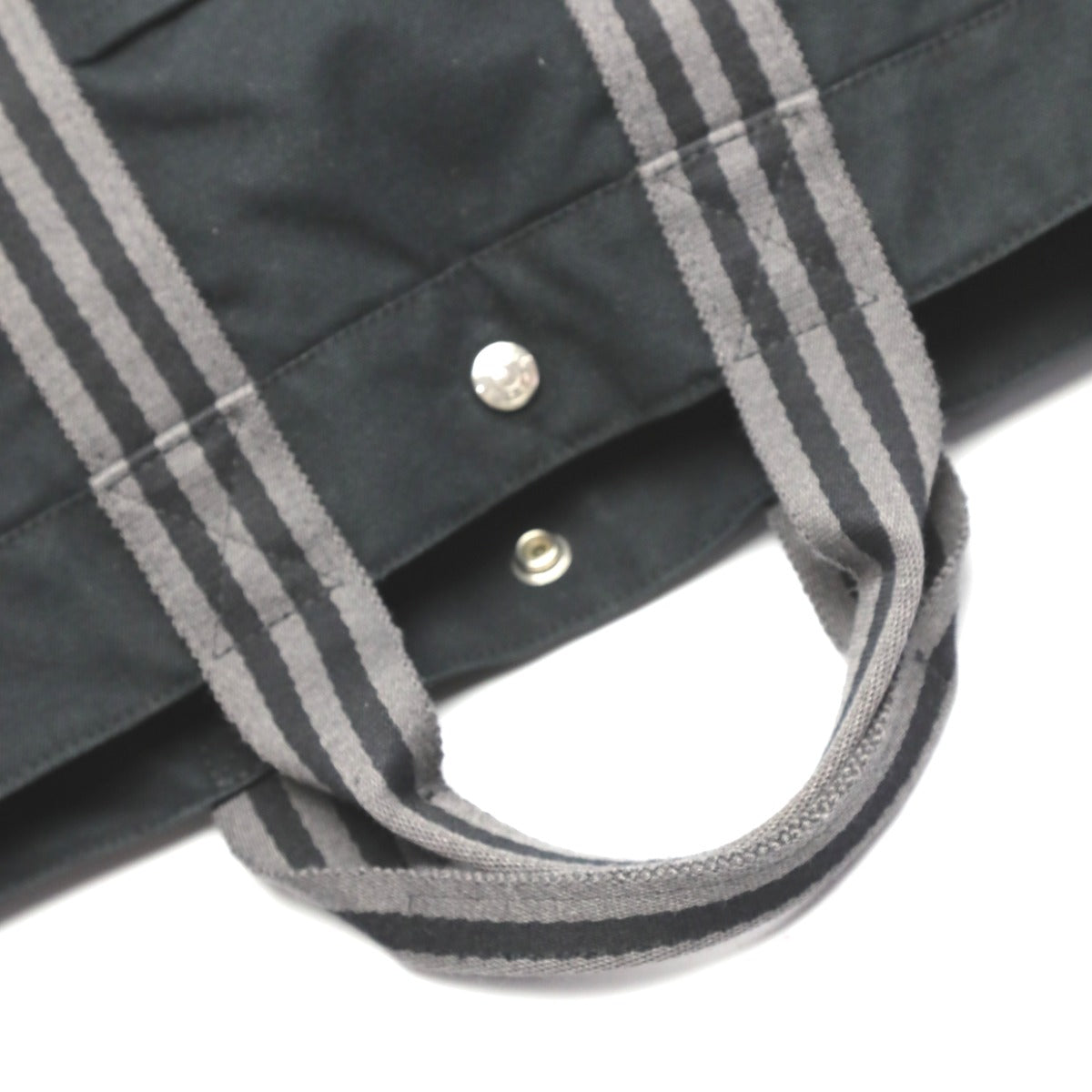 HERMES Tote Bag cotton black Fool ToeMM Her Line
