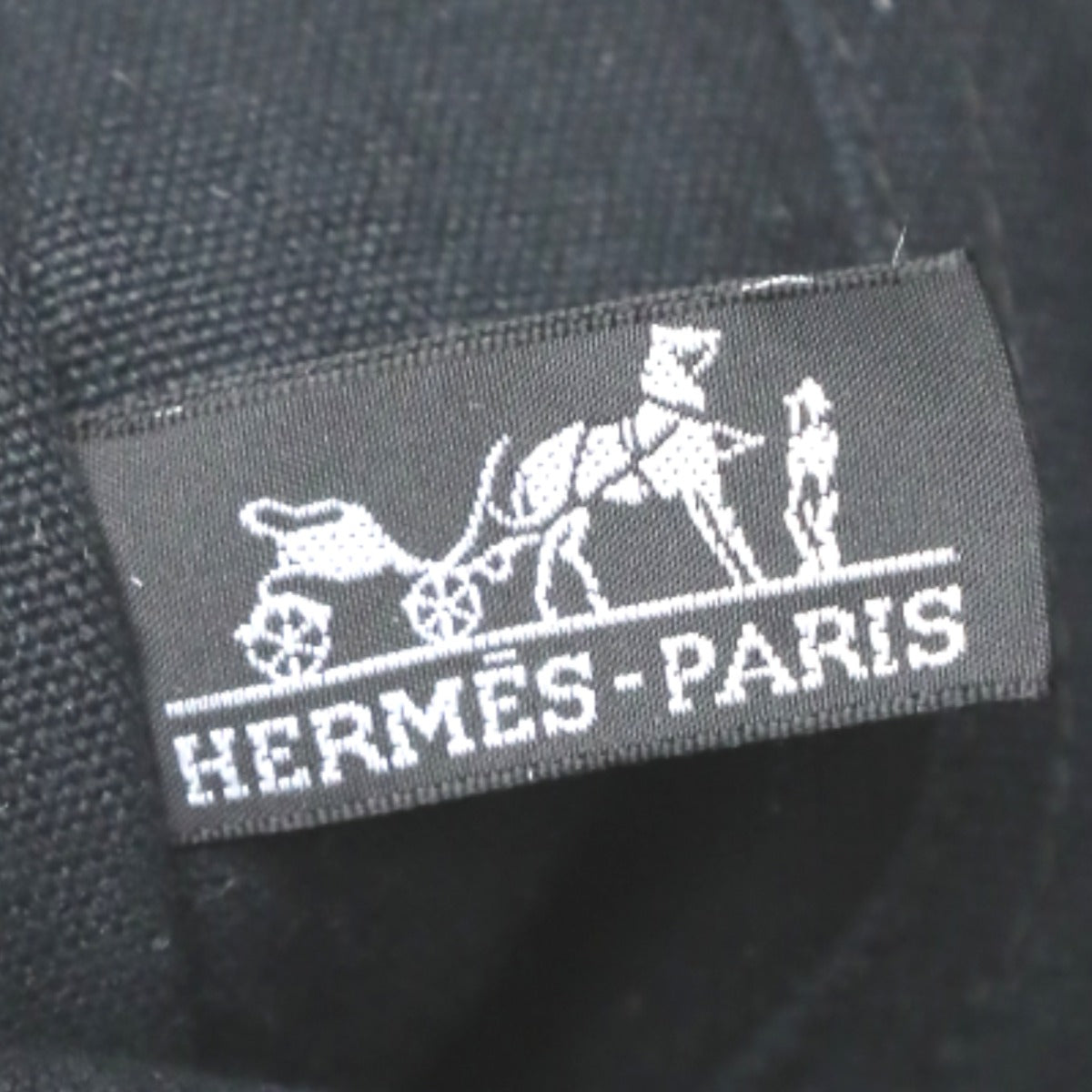 HERMES Tote Bag cotton black Fool ToeMM Her Line