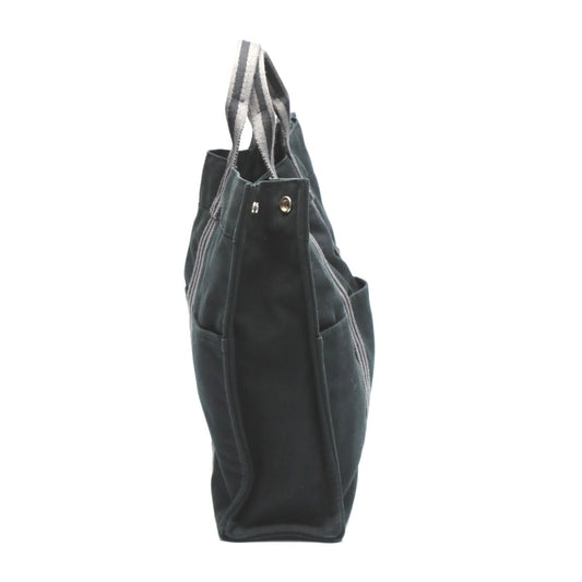 HERMES Tote Bag cotton black Fool ToeMM Her Line