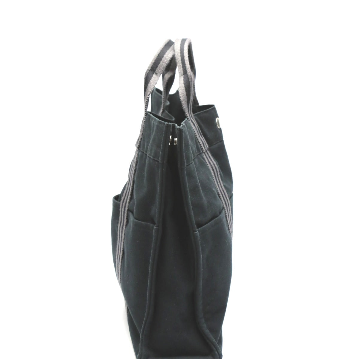 HERMES Tote Bag cotton black Fool ToeMM Her Line