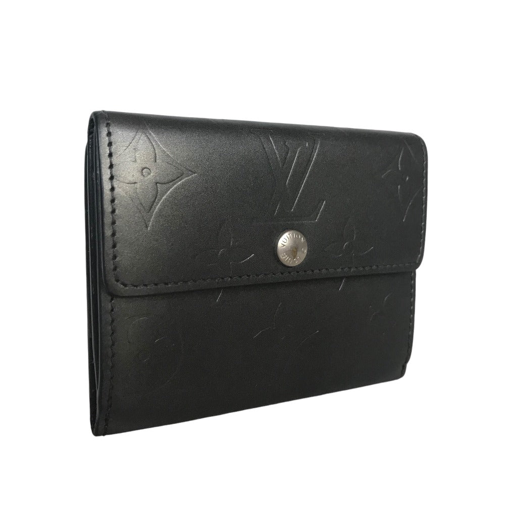 LOUIS VUITTON Coin case M65122 Monogram mat black Compact wallet Noir