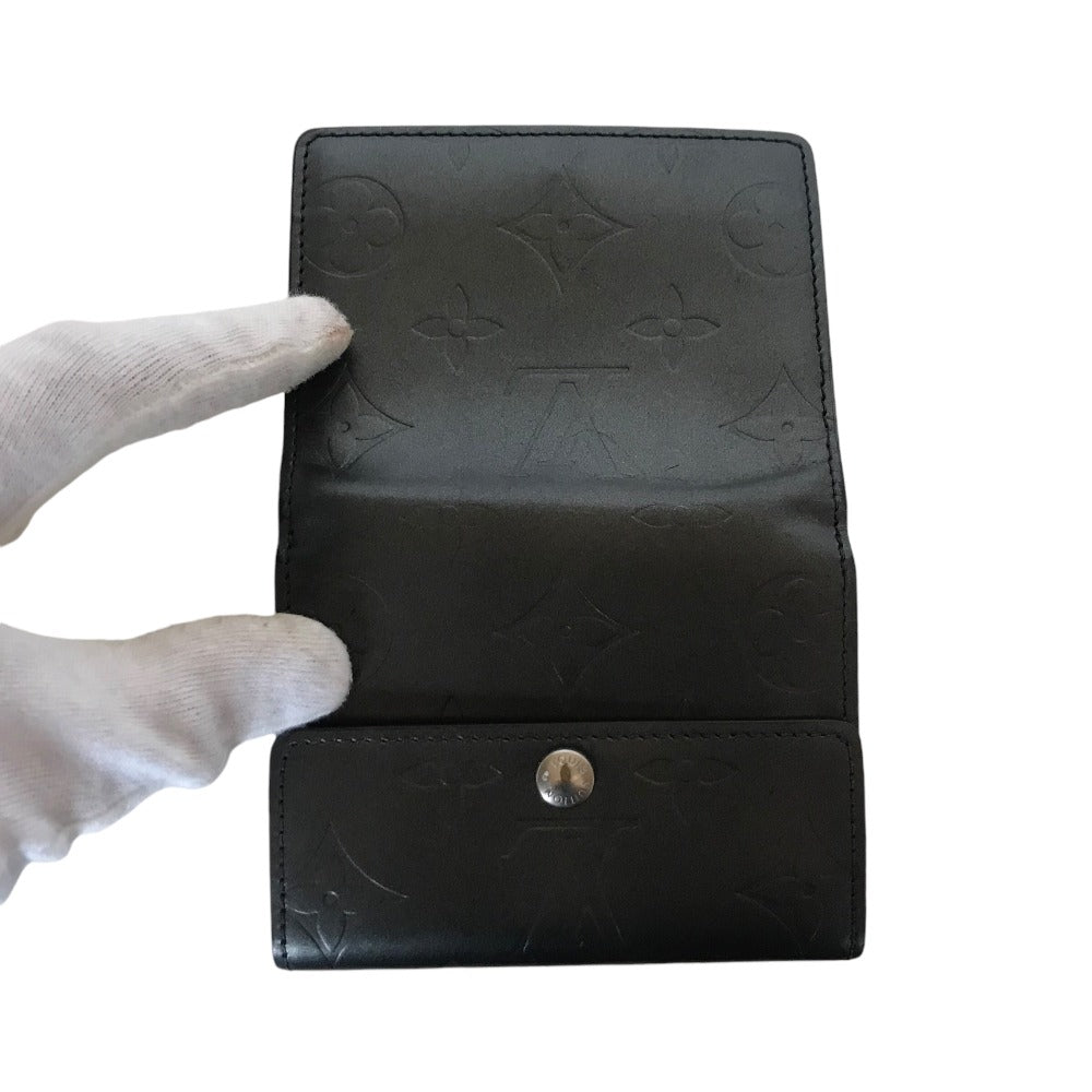 LOUIS VUITTON Coin case M65122 Monogram mat black Compact wallet Noir