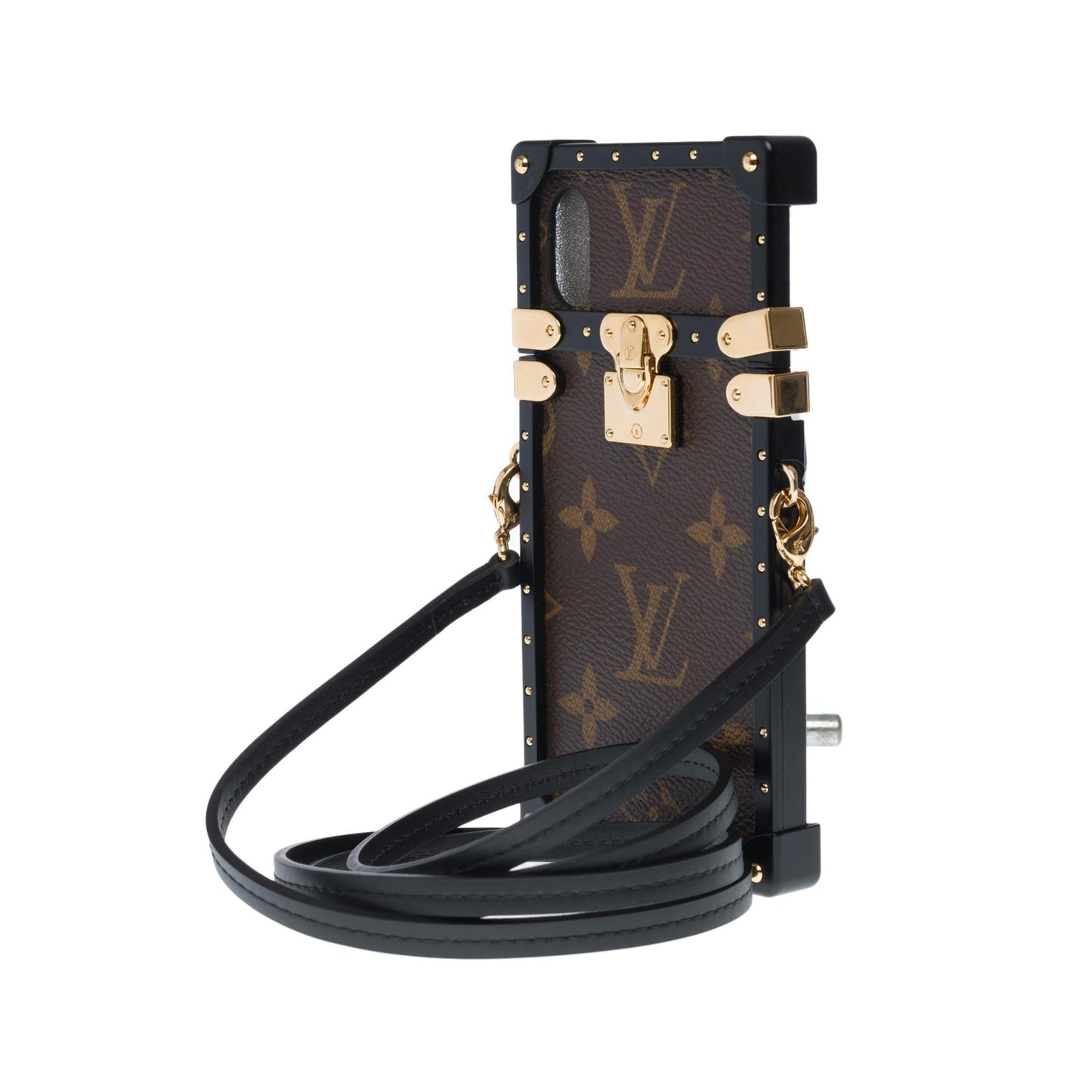 LOUIS VUITTON Beautiful EyeTrunk iPhone X case in brown monogram coated canvas