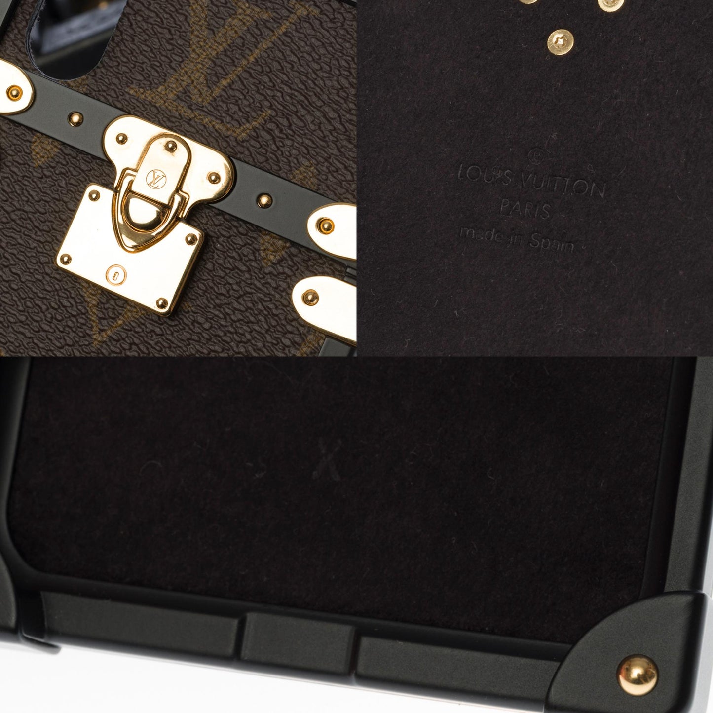 LOUIS VUITTON Beautiful EyeTrunk iPhone X case in brown monogram coated canvas