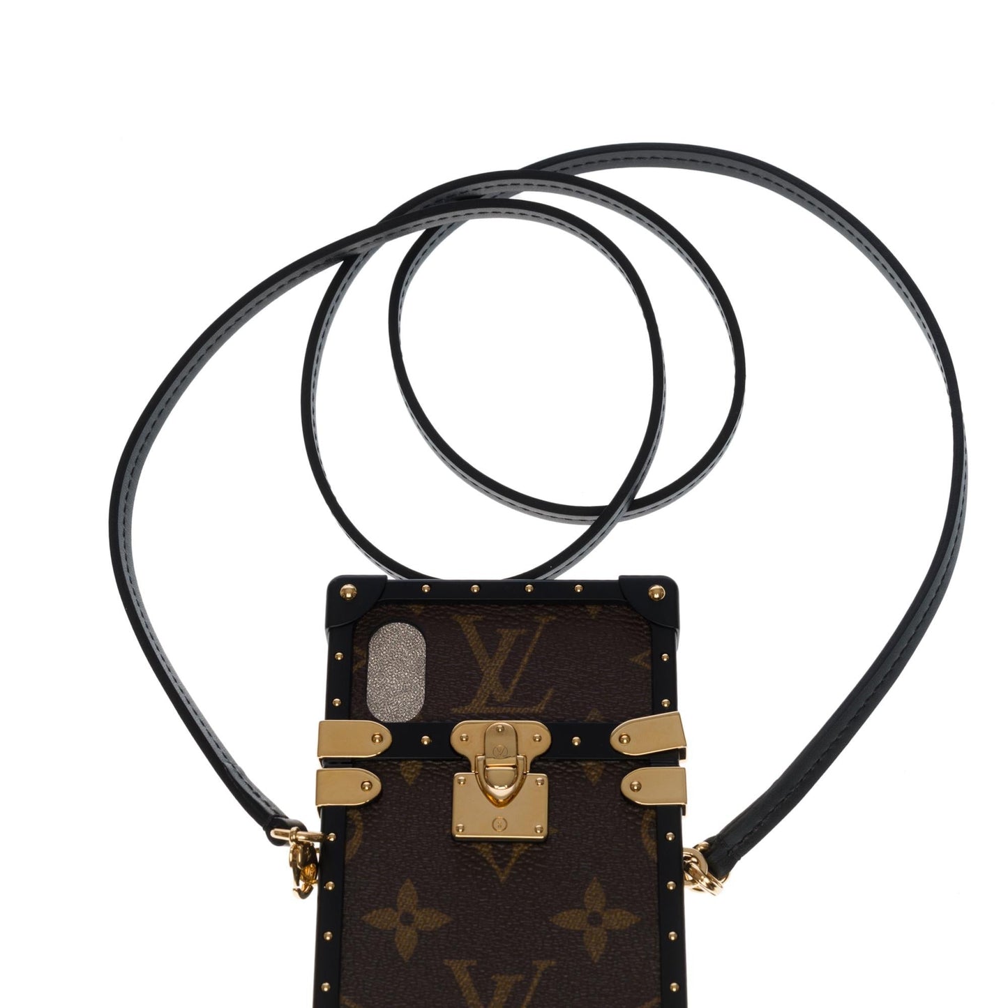 LOUIS VUITTON Beautiful EyeTrunk iPhone X case in brown monogram coated canvas