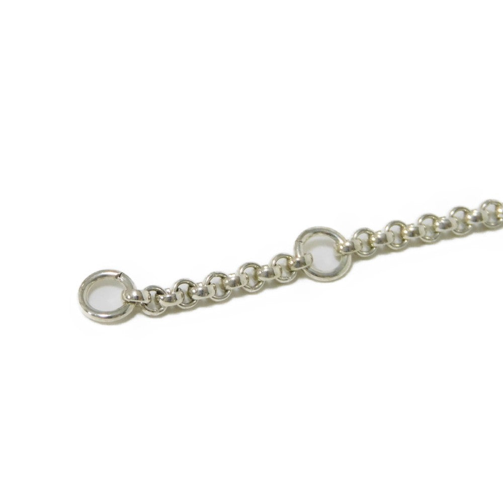 HERMES Necklace 925 Silver logo Saddle Pendant