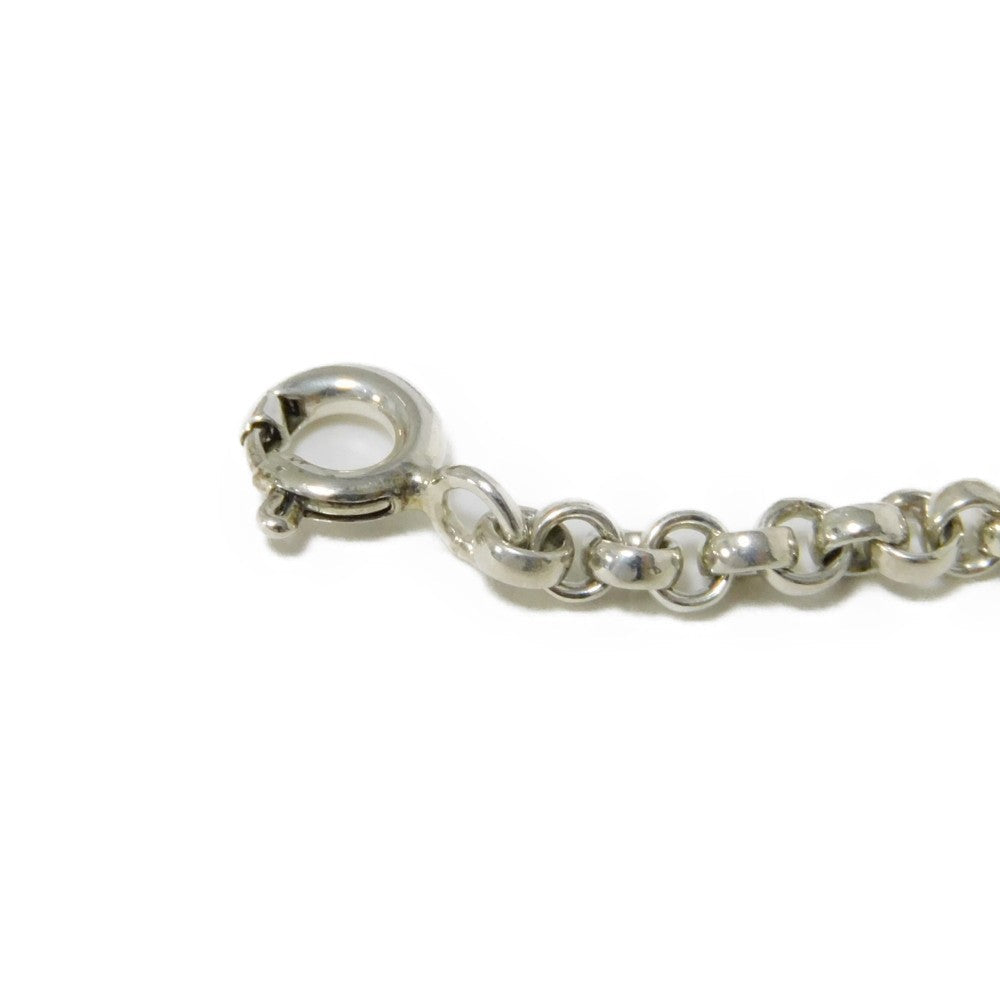 HERMES Necklace 925 Silver logo Saddle Pendant