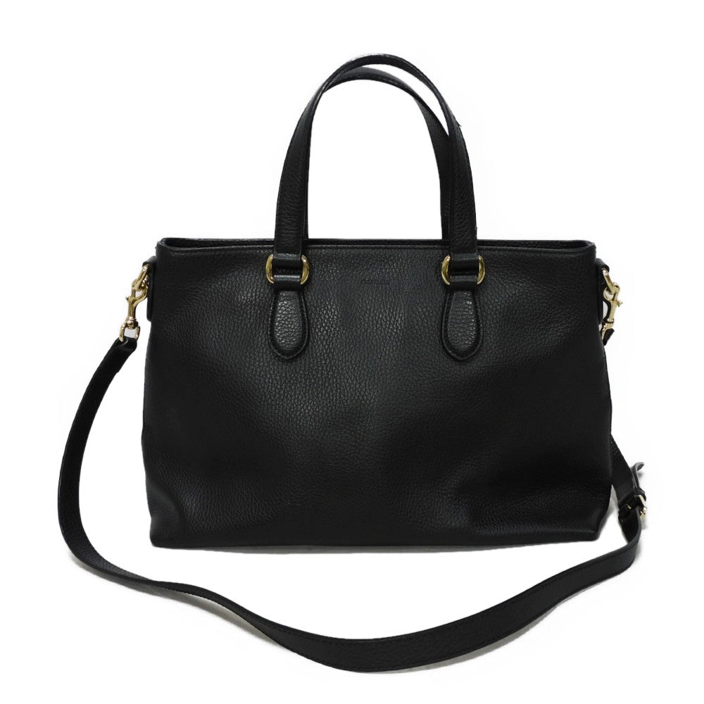 GUCCI Tote Bag 449642 CAO0G 1000 Calf leather (embossed) black Logo embossing Bamboo Tassel Tote