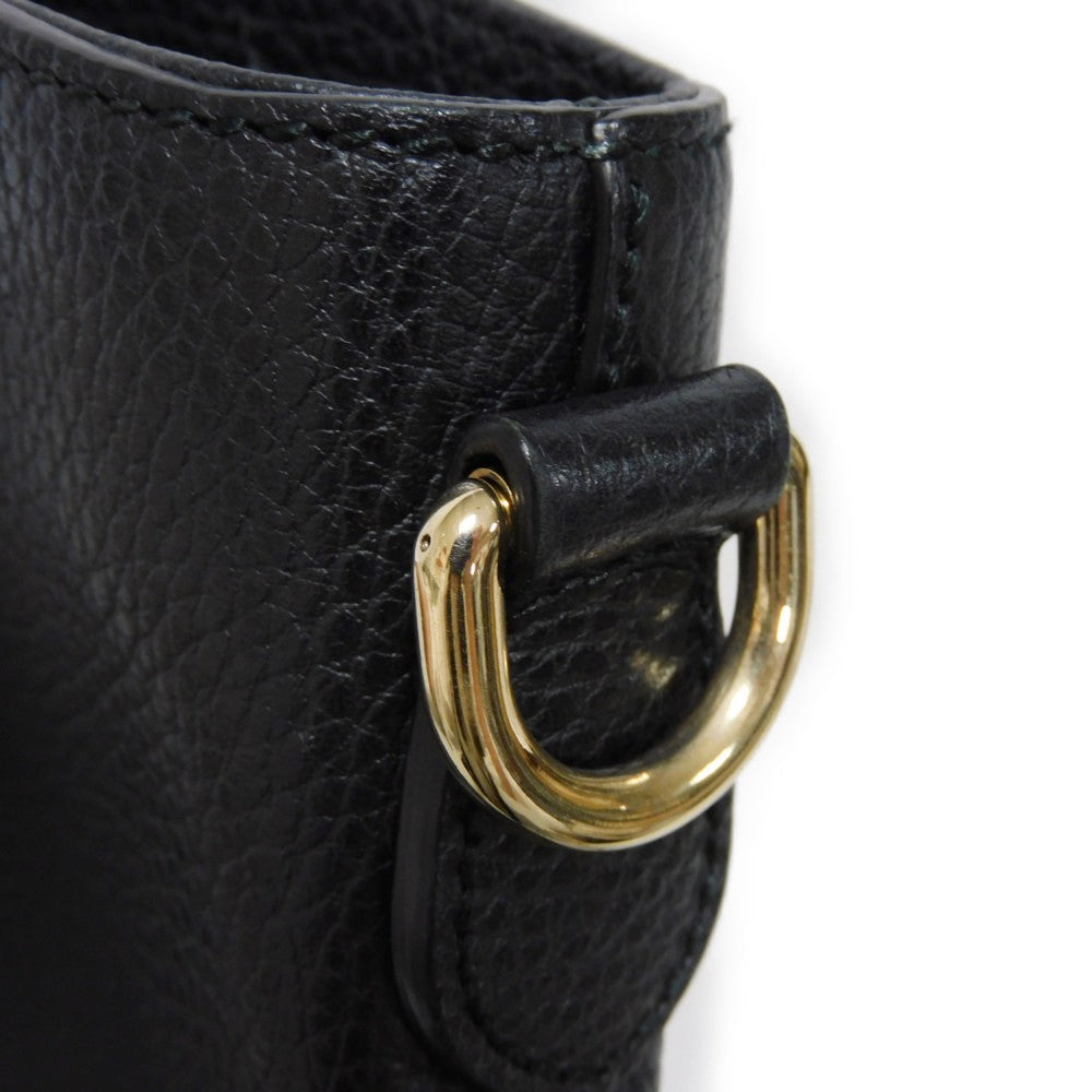 GUCCI Tote Bag 449642 CAO0G 1000 Calf leather (embossed) black Logo embossing Bamboo Tassel Tote