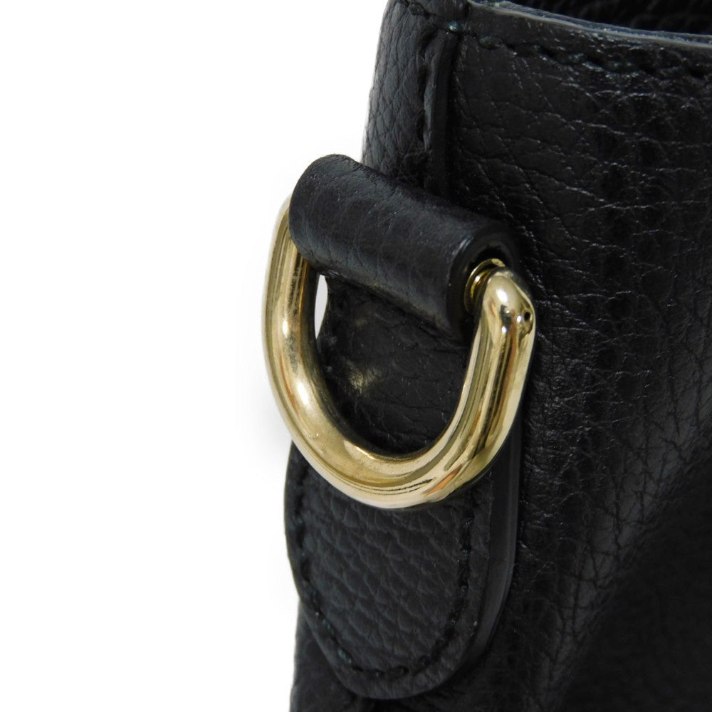 GUCCI Tote Bag 449642 CAO0G 1000 Calf leather (embossed) black Logo embossing Bamboo Tassel Tote