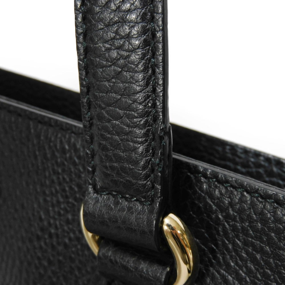 GUCCI Tote Bag 449642 CAO0G 1000 Calf leather (embossed) black Logo embossing Bamboo Tassel Tote