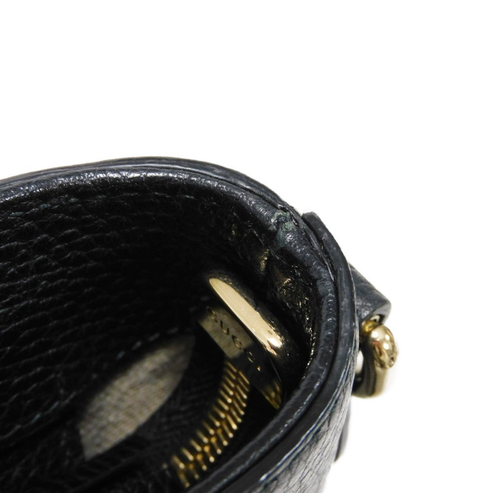 GUCCI Tote Bag 449642 CAO0G 1000 Calf leather (embossed) black Logo embossing Bamboo Tassel Tote