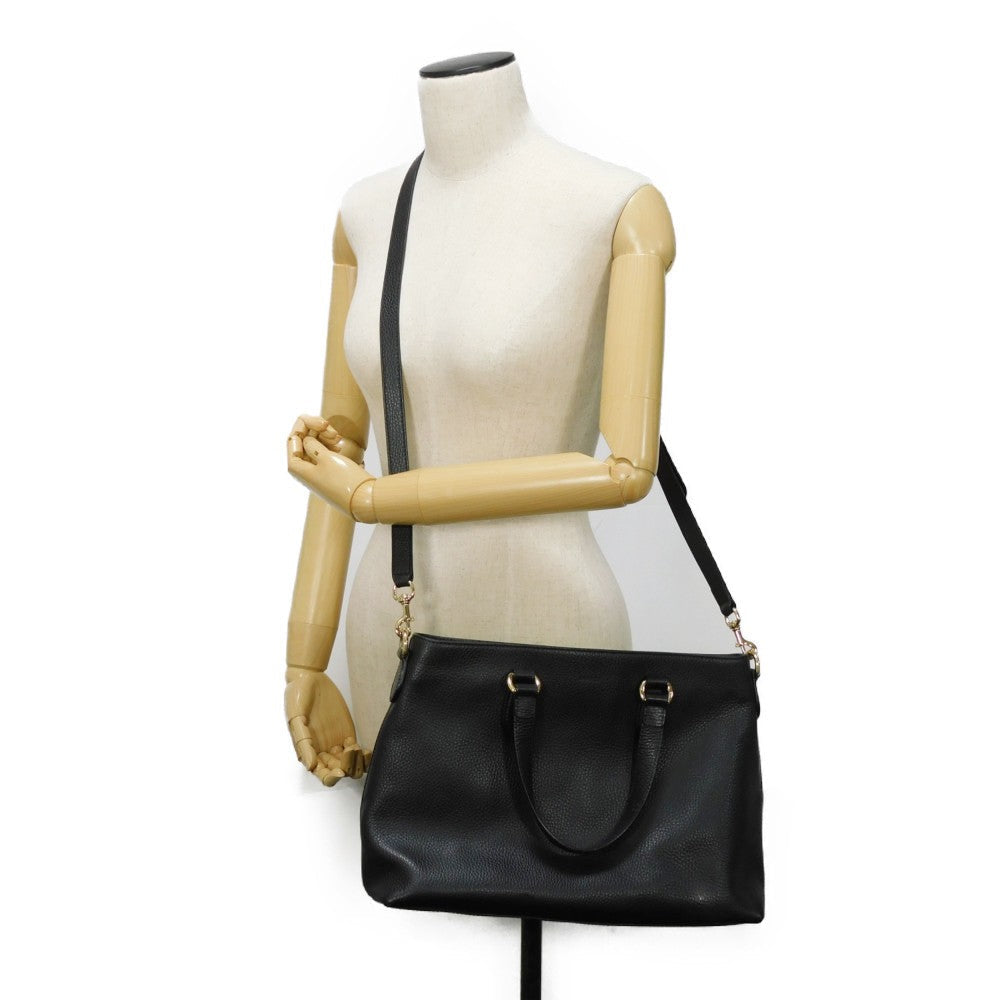 GUCCI Tote Bag 449642 CAO0G 1000 Calf leather (embossed) black Logo embossing Bamboo Tassel Tote
