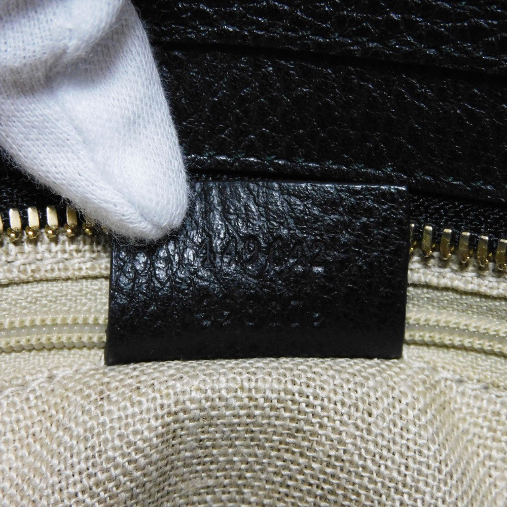 GUCCI Tote Bag 449642 CAO0G 1000 Calf leather (embossed) black Logo embossing Bamboo Tassel Tote
