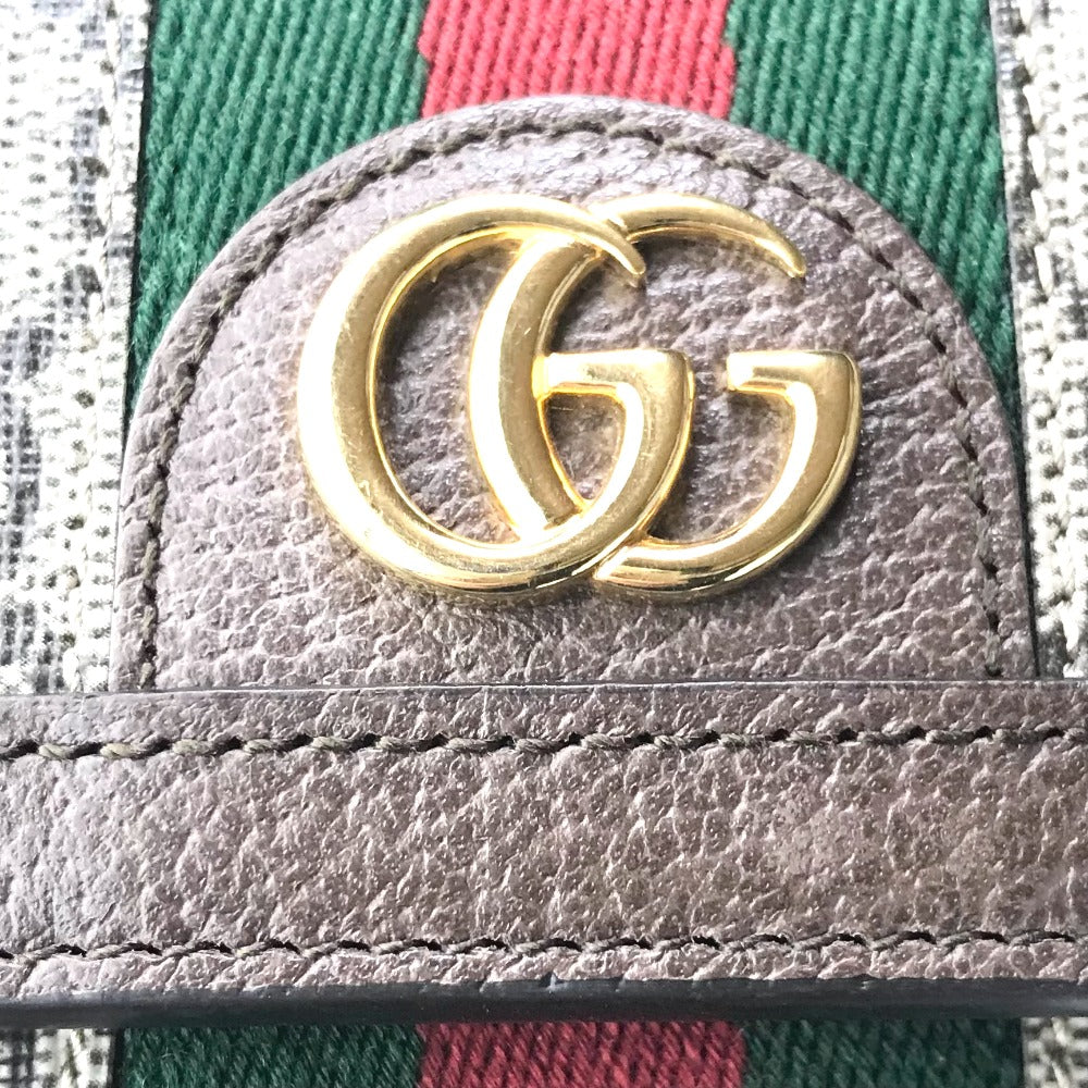 GUCCI Tri-fold wallet 523173 2149 GG Supreme Canvas beige Compact wallet Offidia Sherry Line