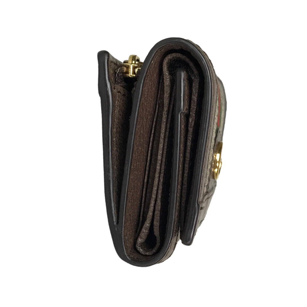 GUCCI Tri-fold wallet 644334 534563 GG Supreme Canvas Beige brown Compact wallet Ofidia
