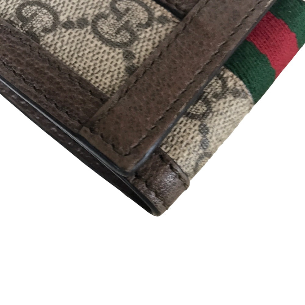 GUCCI Tri-fold wallet 644334 534563 GG Supreme Canvas Beige brown Compact wallet Ofidia