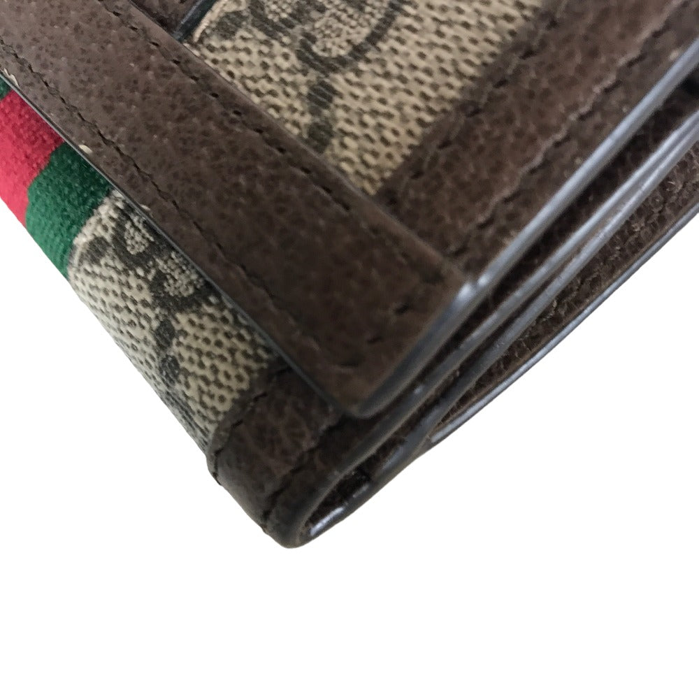 GUCCI Tri-fold wallet 644334 534563 GG Supreme Canvas Beige brown Compact wallet Ofidia