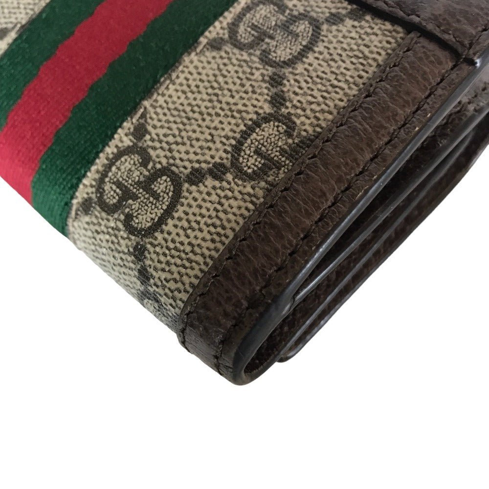 GUCCI Tri-fold wallet 644334 534563 GG Supreme Canvas Beige brown Compact wallet Ofidia