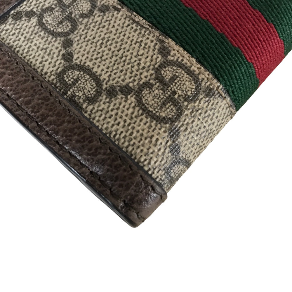 GUCCI Tri-fold wallet 644334 534563 GG Supreme Canvas Beige brown Compact wallet Ofidia