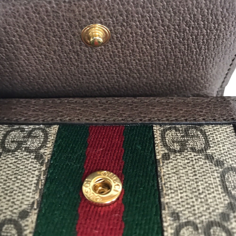 GUCCI Tri-fold wallet 644334 534563 GG Supreme Canvas Beige brown Compact wallet Ofidia
