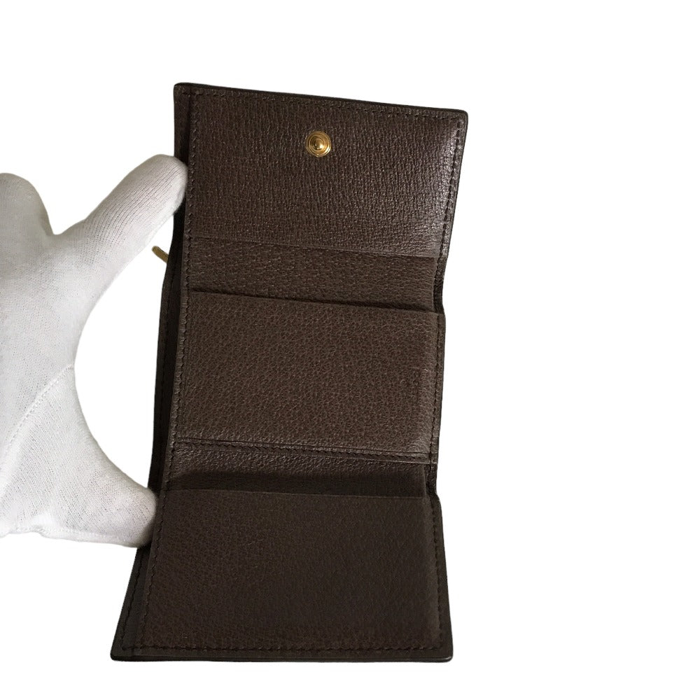 GUCCI Tri-fold wallet 644334 534563 GG Supreme Canvas Beige brown Compact wallet Ofidia