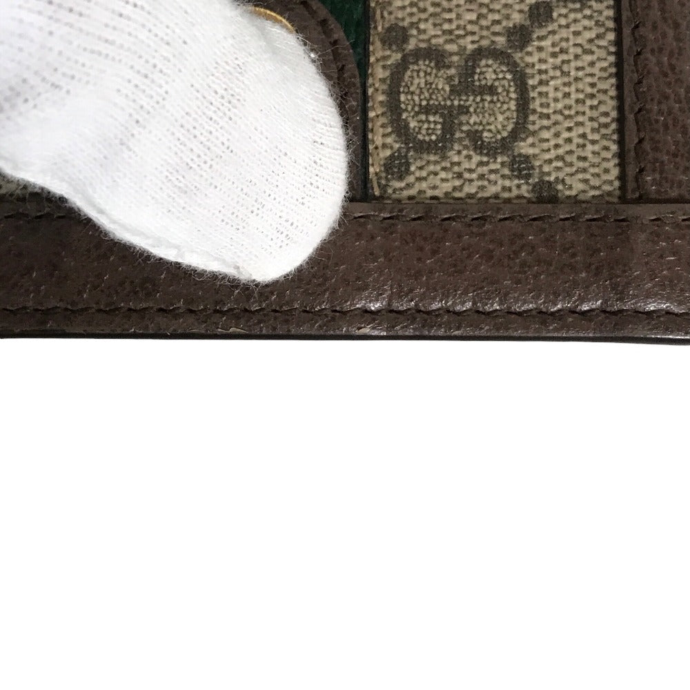 GUCCI Tri-fold wallet 644334 534563 GG Supreme Canvas Beige brown Compact wallet Ofidia