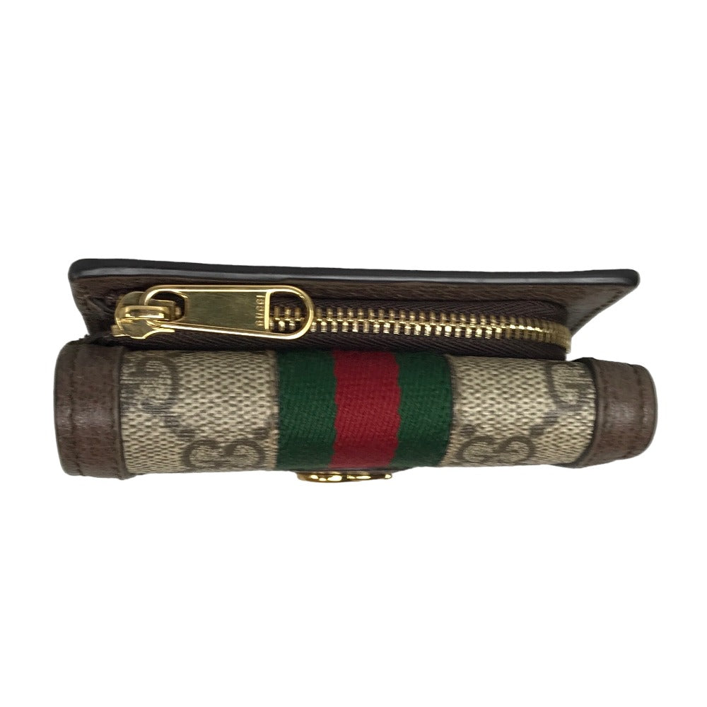 GUCCI Tri-fold wallet 644334 534563 GG Supreme Canvas Beige brown Compact wallet Ofidia
