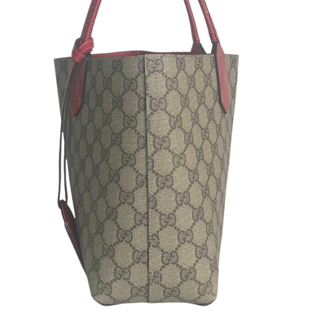 GUCCI Tote Bag 371023 802252 GG Supreme Canvas Red beige Shoulder Bag reversible