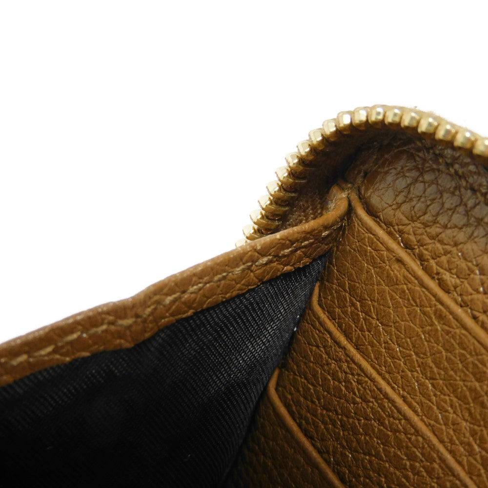 GUCCI Long Wallet Purse 570661 1B90X 2837 Grain leather (embossed) Brown Interlocking g horsebit Zumi Zip Around Wallet