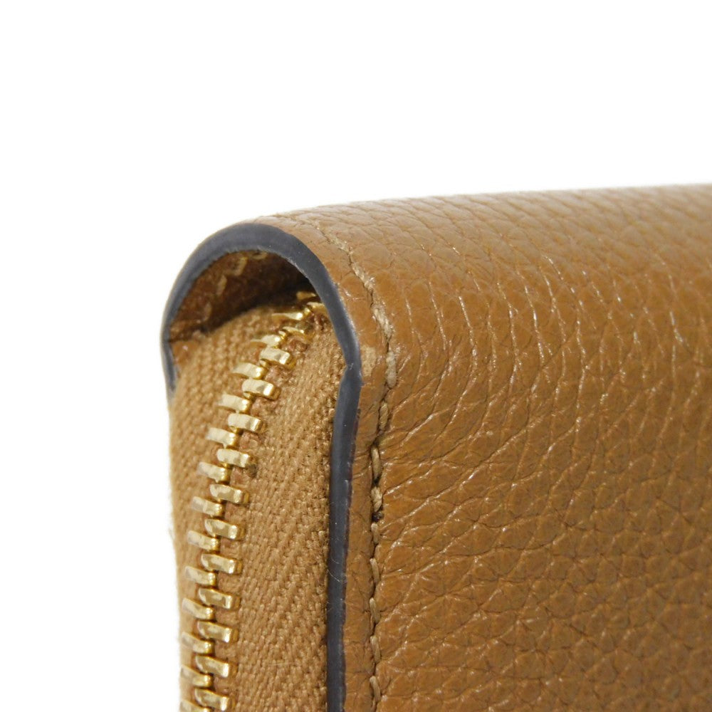 GUCCI Long Wallet Purse 570661 1B90X 2837 Grain leather (embossed) Brown Interlocking g horsebit Zumi Zip Around Wallet