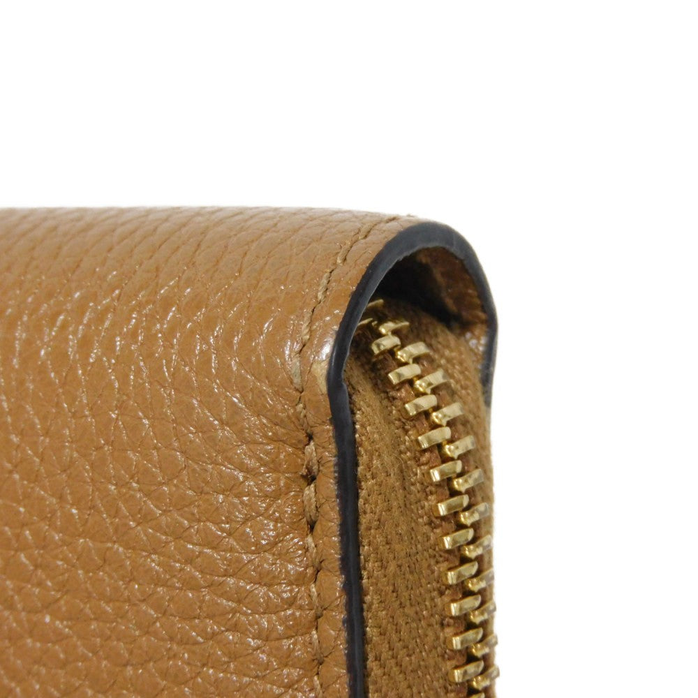 GUCCI Long Wallet Purse 570661 1B90X 2837 Grain leather (embossed) Brown Interlocking g horsebit Zumi Zip Around Wallet