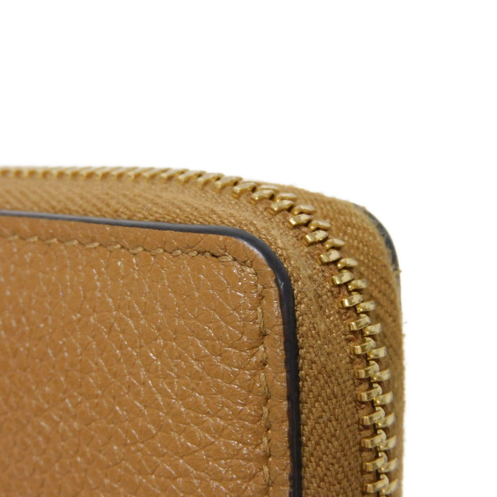 GUCCI Long Wallet Purse 570661 1B90X 2837 Grain leather (embossed) Brown Interlocking g horsebit Zumi Zip Around Wallet
