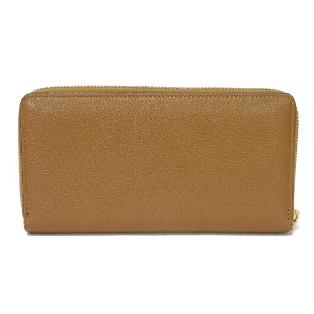 GUCCI Long Wallet Purse 570661 1B90X 2837 Grain leather (embossed) Brown Interlocking g horsebit Zumi Zip Around Wallet
