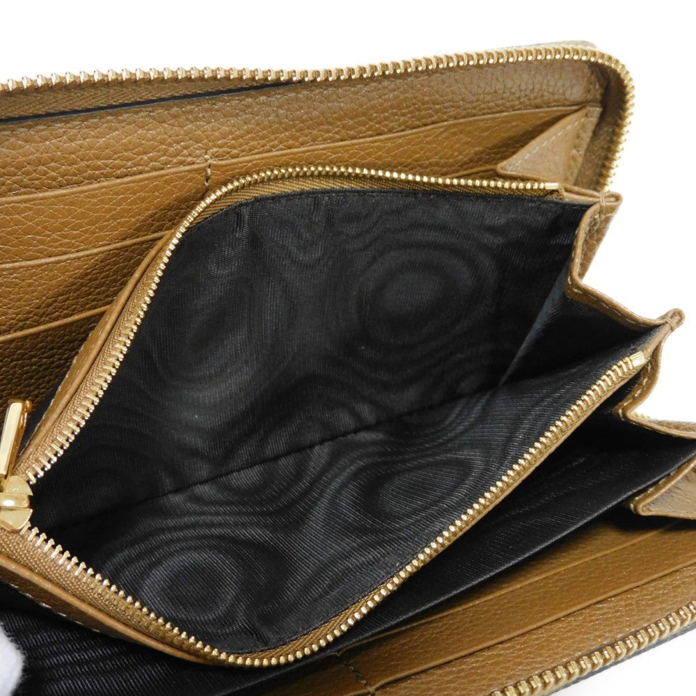 GUCCI Long Wallet Purse 570661 1B90X 2837 Grain leather (embossed) Brown Interlocking g horsebit Zumi Zip Around Wallet