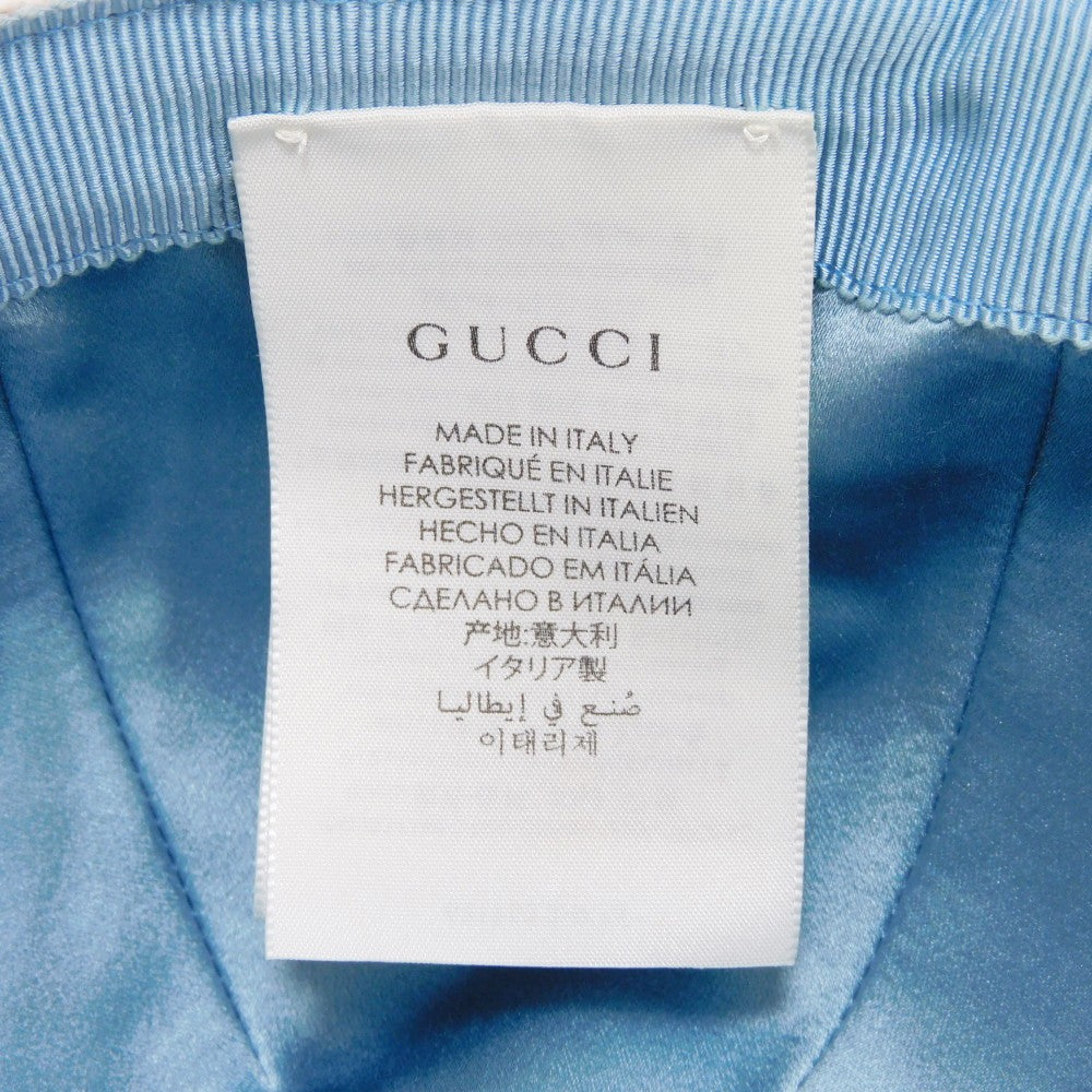 GUCCI cap 631953 3HK75 9060 Outer: Wool 71(%) x Nylon 17(%) Metal fiber 12(%) Lining: Rayon 72(%) Silk 28(%) white GG glitter Baseball cap L