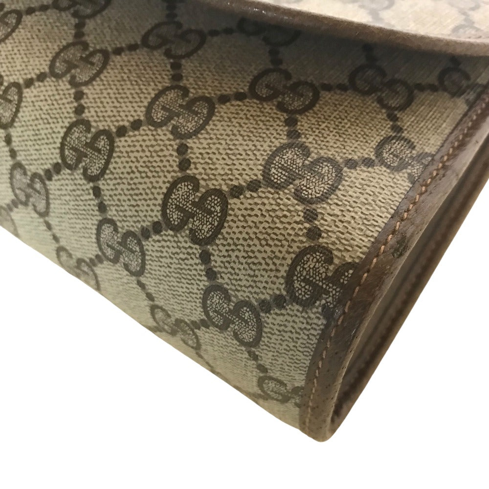 GUCCI Clutch bag 89 01 030 canvas beige business bag GG Old Gucci Shelly
