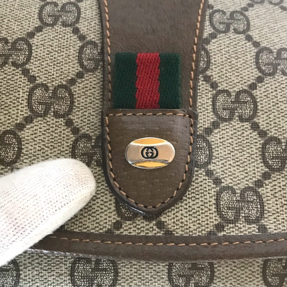 GUCCI Clutch bag 89 01 030 canvas beige business bag GG Old Gucci Shelly