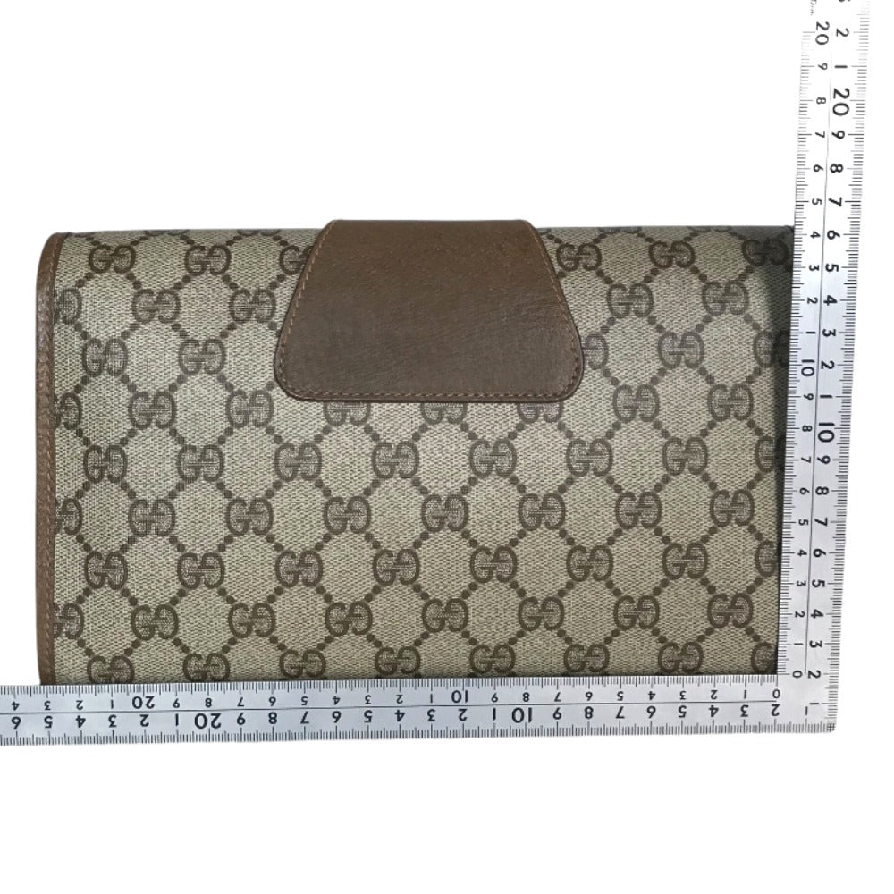 GUCCI Clutch bag 89 01 030 canvas beige business bag GG Old Gucci Shelly
