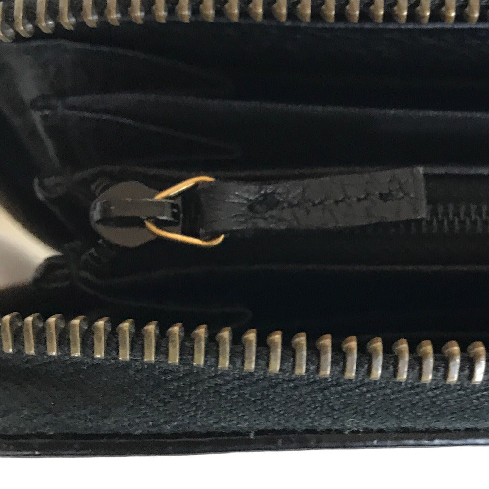 GUCCI Long Wallet Purse 496317 0959 leather black Round zip Sherry line mens(Unisex) Used