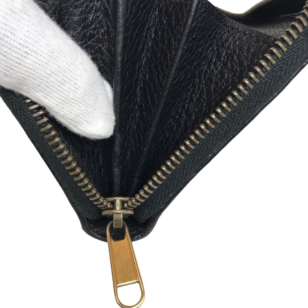 GUCCI Long Wallet Purse 496317 0959 leather black Round zip Sherry line mens(Unisex) Used