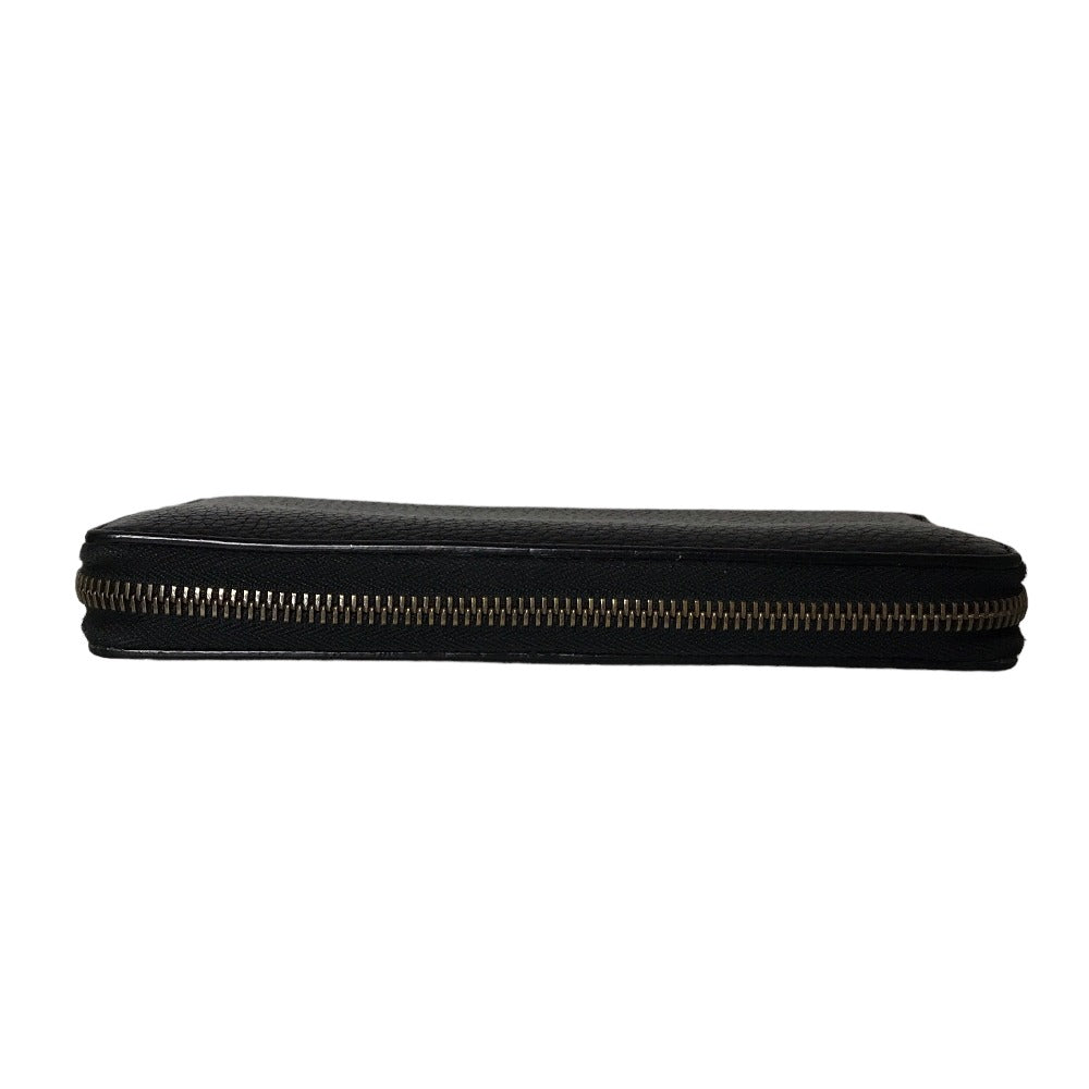 GUCCI Long Wallet Purse 496317 0959 leather black Round zip Sherry line mens(Unisex) Used